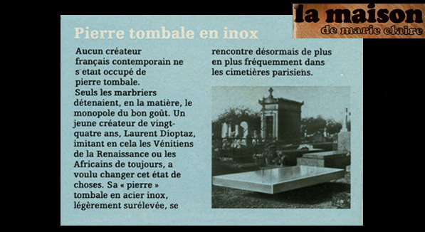  1972  Les tombes gong (inox)en lvitation  des dalles de  tombeaux  faites de ciel et de nuages 